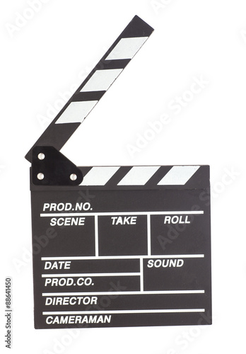 Clapper board on white background