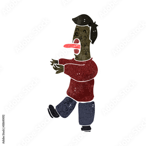 retro cartoon sleep walking man