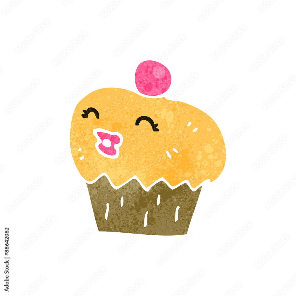 retro cartoon cupcake retro cartoon cupcake