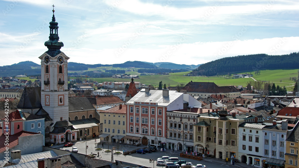 Naklejka premium Main square of the town 