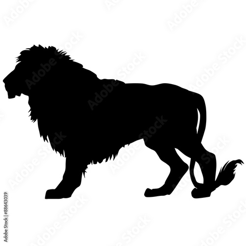 Fototapeta Naklejka Na Ścianę i Meble -  Vector silhouette of a lion