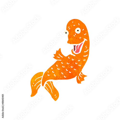 retro cartoon goldfish