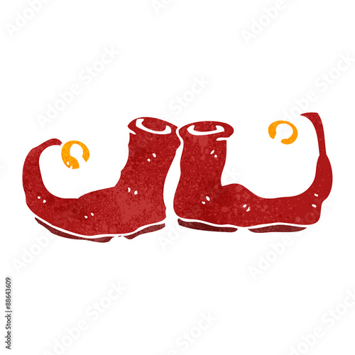 retro cartoon christmas elf shoes