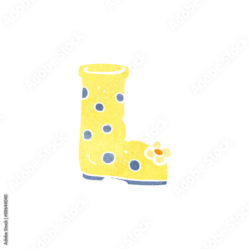 retro cartoon wellington boot