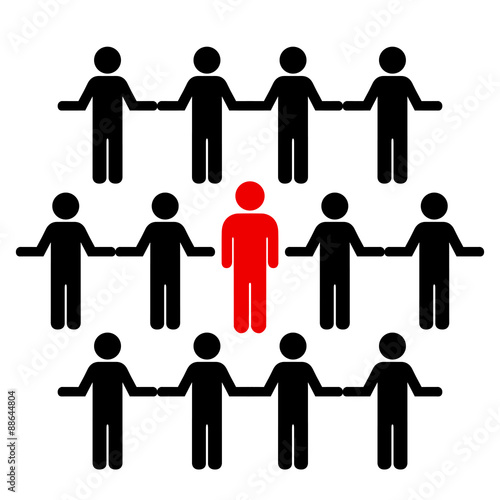 Crowd and individual symbol