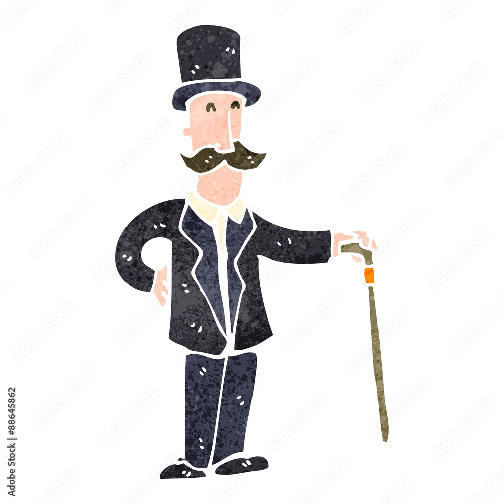 Obraz premium retro cartoon victorian man