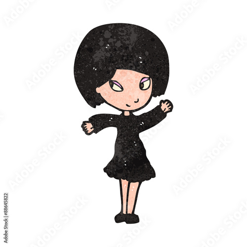 retro cartoon goth girl