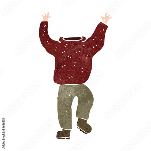 retro cartoon headless man