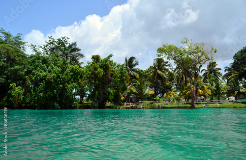 River view/Beautiful colors of the Wallace River, Belize