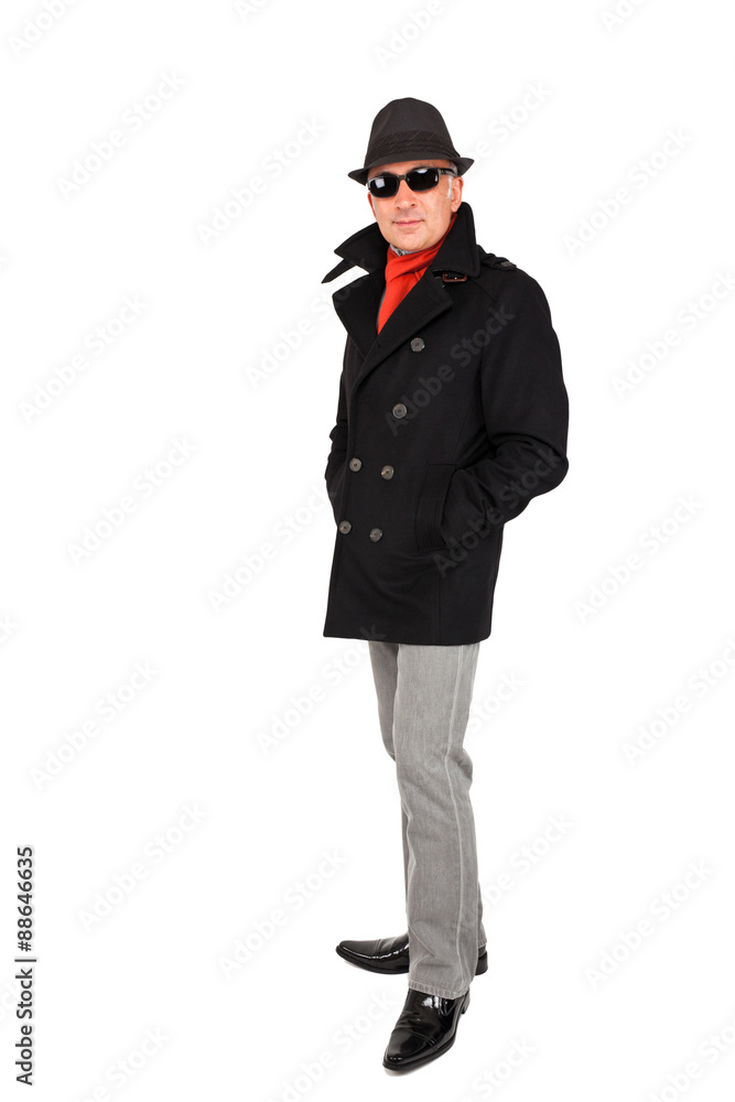 Attractive man wearing a pea coat Attractive man wearing a pea coat