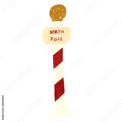 retro cartoon north pole