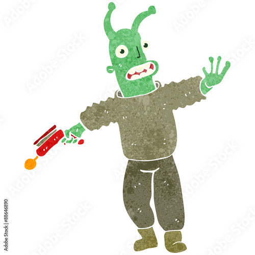 retro cartoon alien spaceman