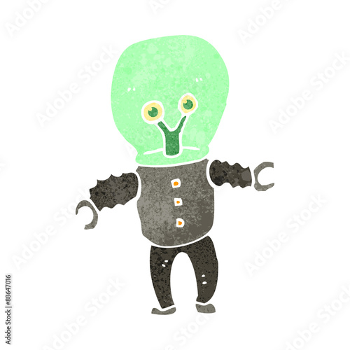 retro cartoon alien spaceman