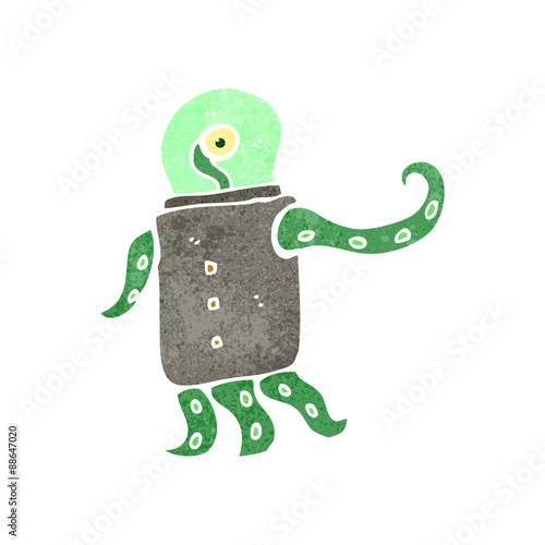 retro cartoon alien spaceman