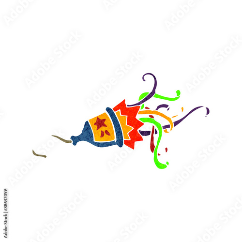 retro cartoon party popper