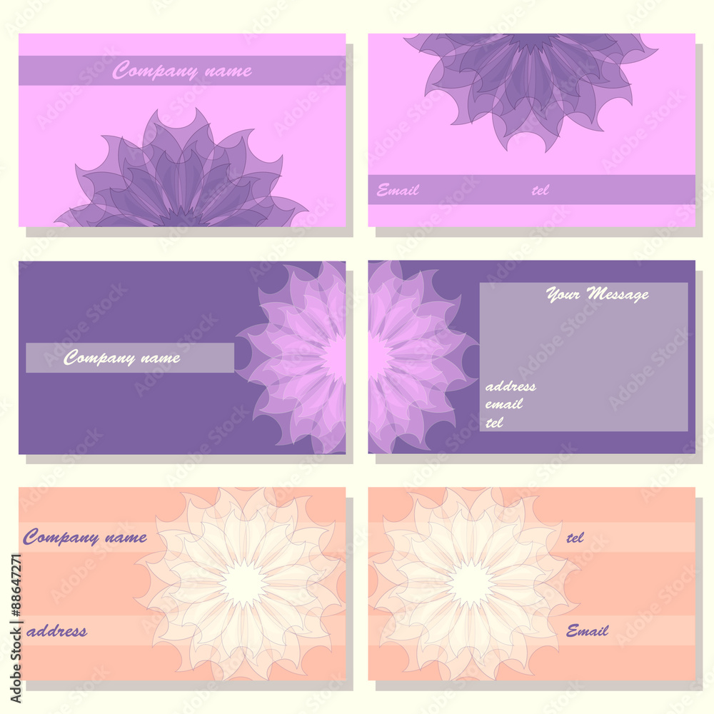 set of vector templates for invitations, business cards