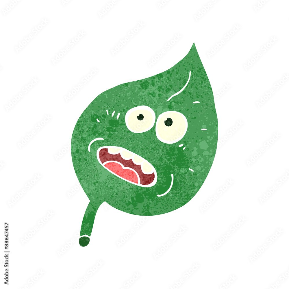 Obraz premium retro cartoon leaf