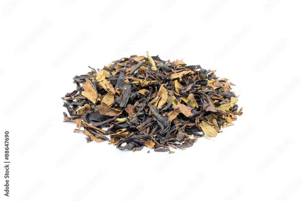 Heap of Loose tea Oolong isolated on white background Heap of Loose tea Oolong isolated on white background