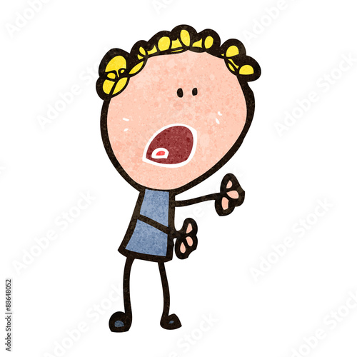 retro cartoon complaining person
