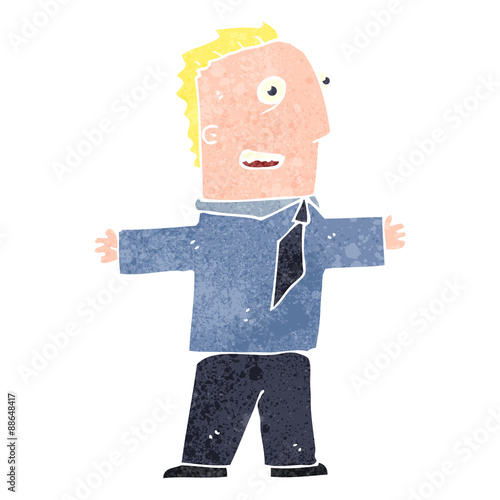 retro cartoon excited businessman