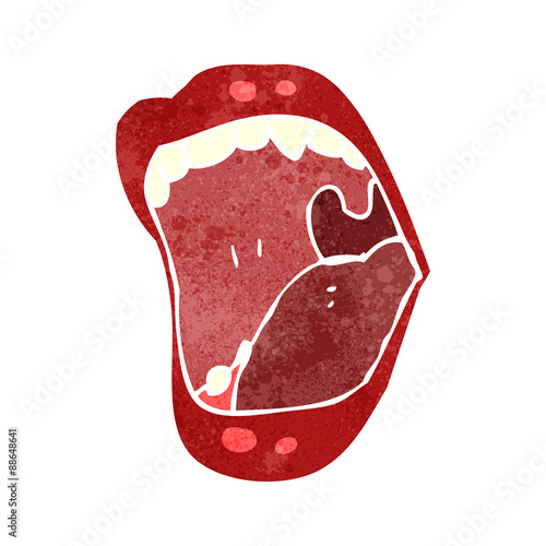 retro cartoon screaming mouth