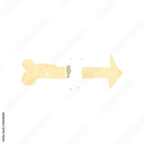 retro cartoon bone arrow symbol