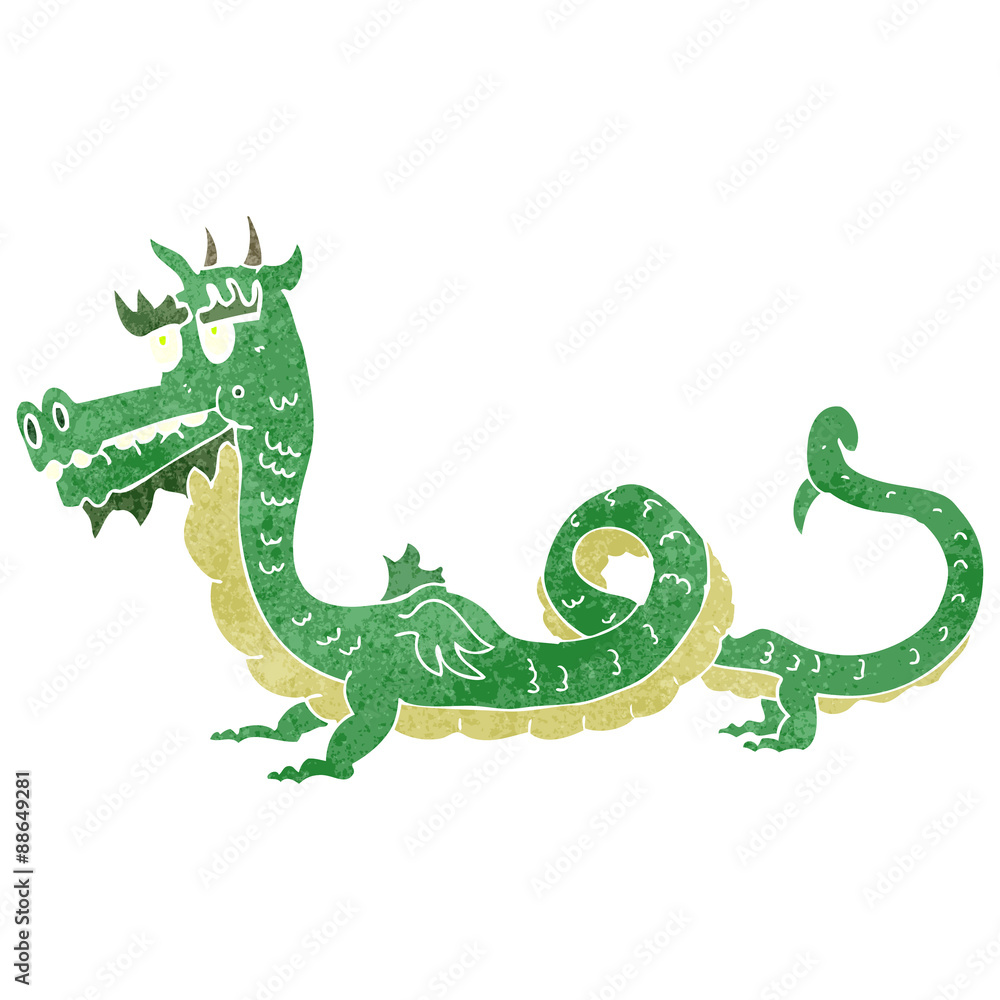 Fototapeta premium retro cartoon dragon