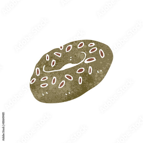 retro cartoon bagel