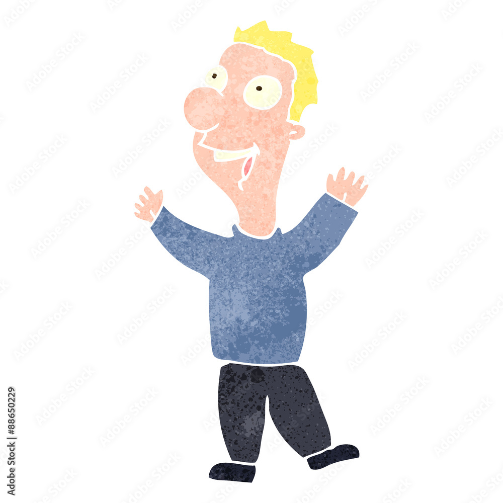 retro cartoon happy man retro cartoon happy man