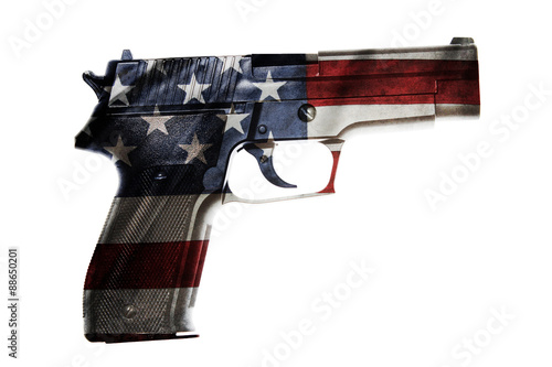 Fotografiet American flag gun