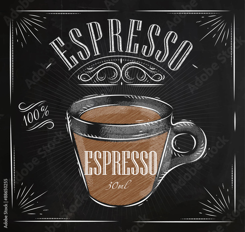 Photo Poster espresso chalk