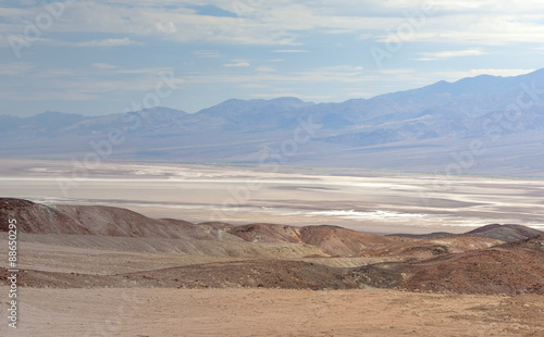 Range of Mountains and Plateau in Death Valley National Park in