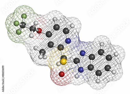 Dexlansoprazole gastric ulcer drug molecule  photo