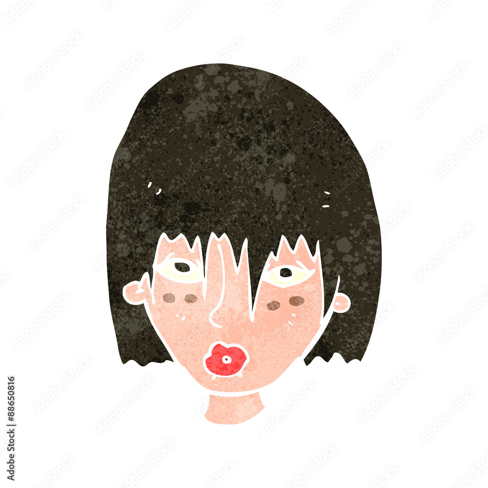 retro cartoon annoyed female face retro cartoon annoyed female face