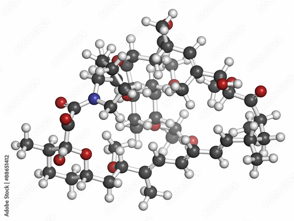 Everolimus immunosuppressant molecule. Everolimus immunosuppressant molecule.