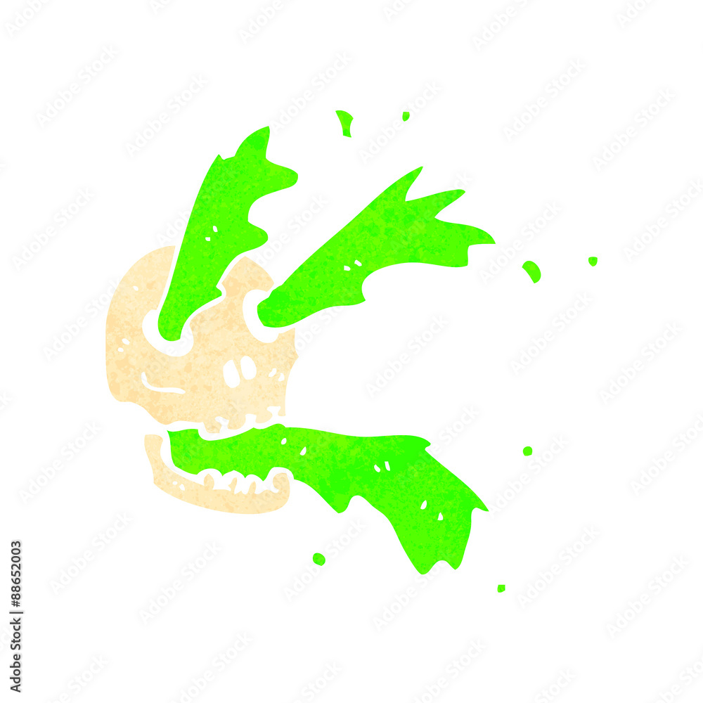 retro cartoon gross slime spurting skull retro cartoon gross slime spurting skull