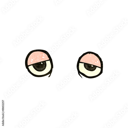 retro cartoon tired eyes