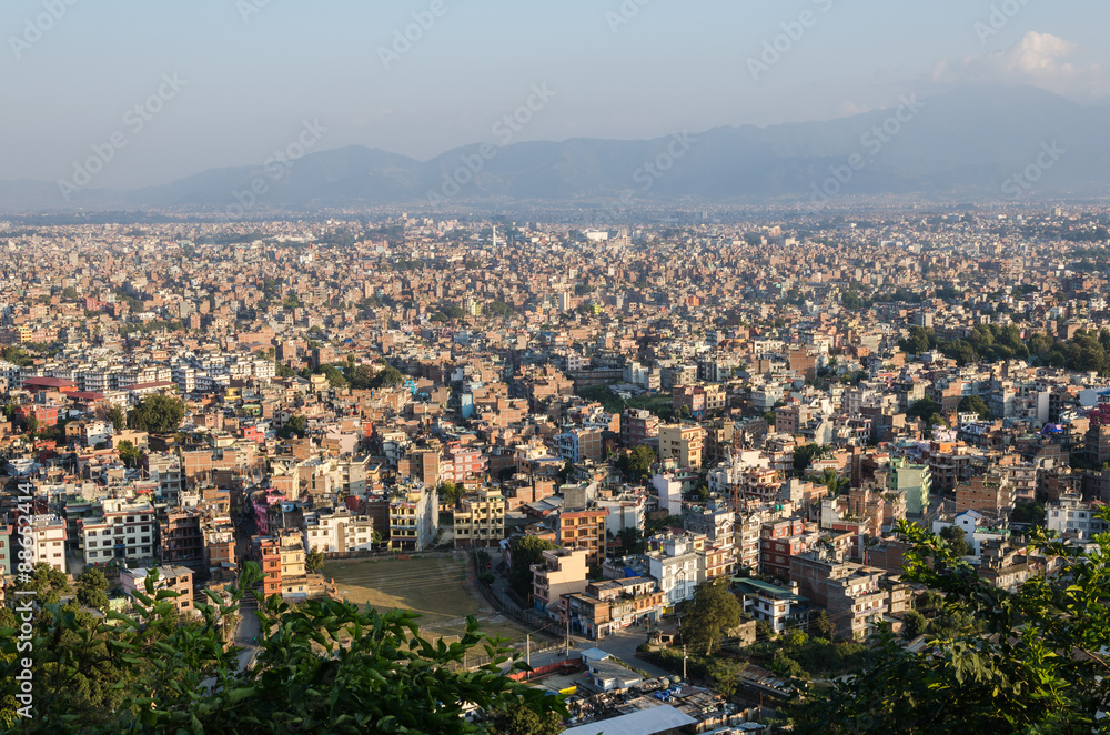 Obraz premium Kathmandu city panorama before the earthquake. Kathmandu, Nepal, October 23, 2012
