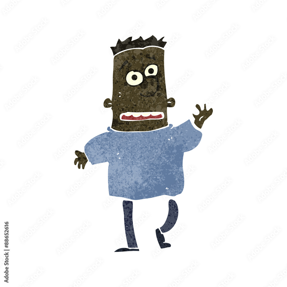 Obraz premium retro cartoon man asking question