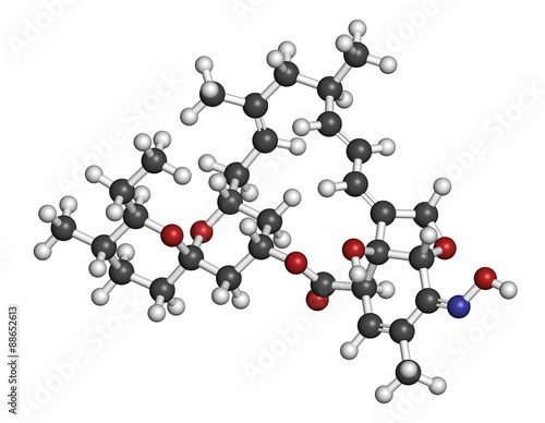 Milbemycin oxime antiparasitic drug molecule (veterinary).