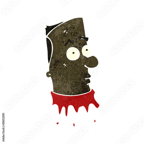 retro cartoon severed head