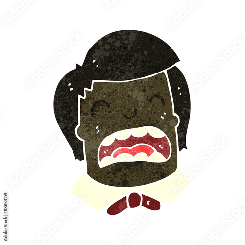retro cartoon upset boy