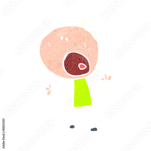 retro cartoon of a complaining boy