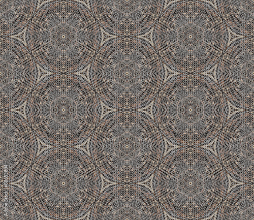 Seamless wire mesh pattern.
Ornamental wallpaper or textile pattern, with intricate metal mesh motives.