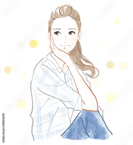 Konstfotografi 頬杖をつく女性