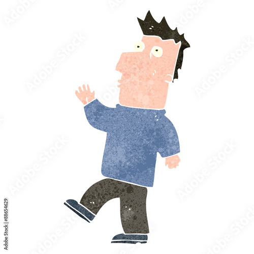 retro cartoon startled man