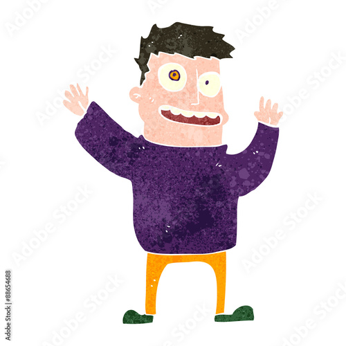 retro cartoon crazy madman