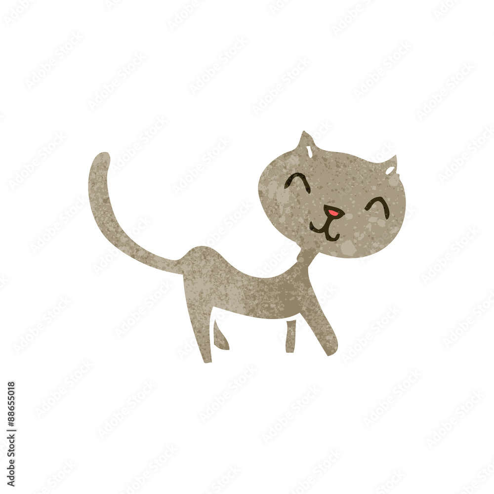 retro cartoon happy cat retro cartoon happy cat