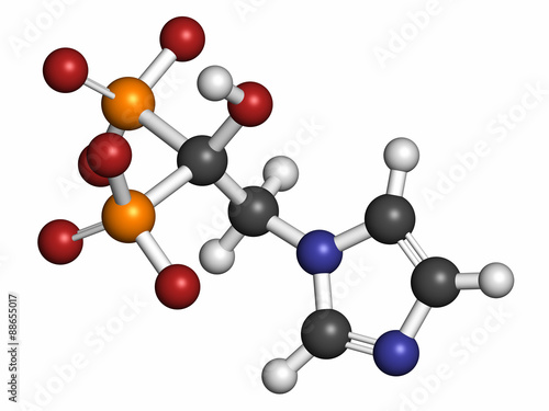 Zoledronic acid (zoledronate) osteoporosis drug molecule photo