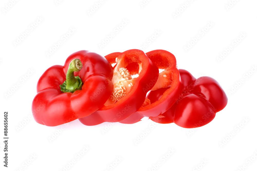 Fresh sweet pepper isolated on white background Fresh sweet pepper isolated on white background